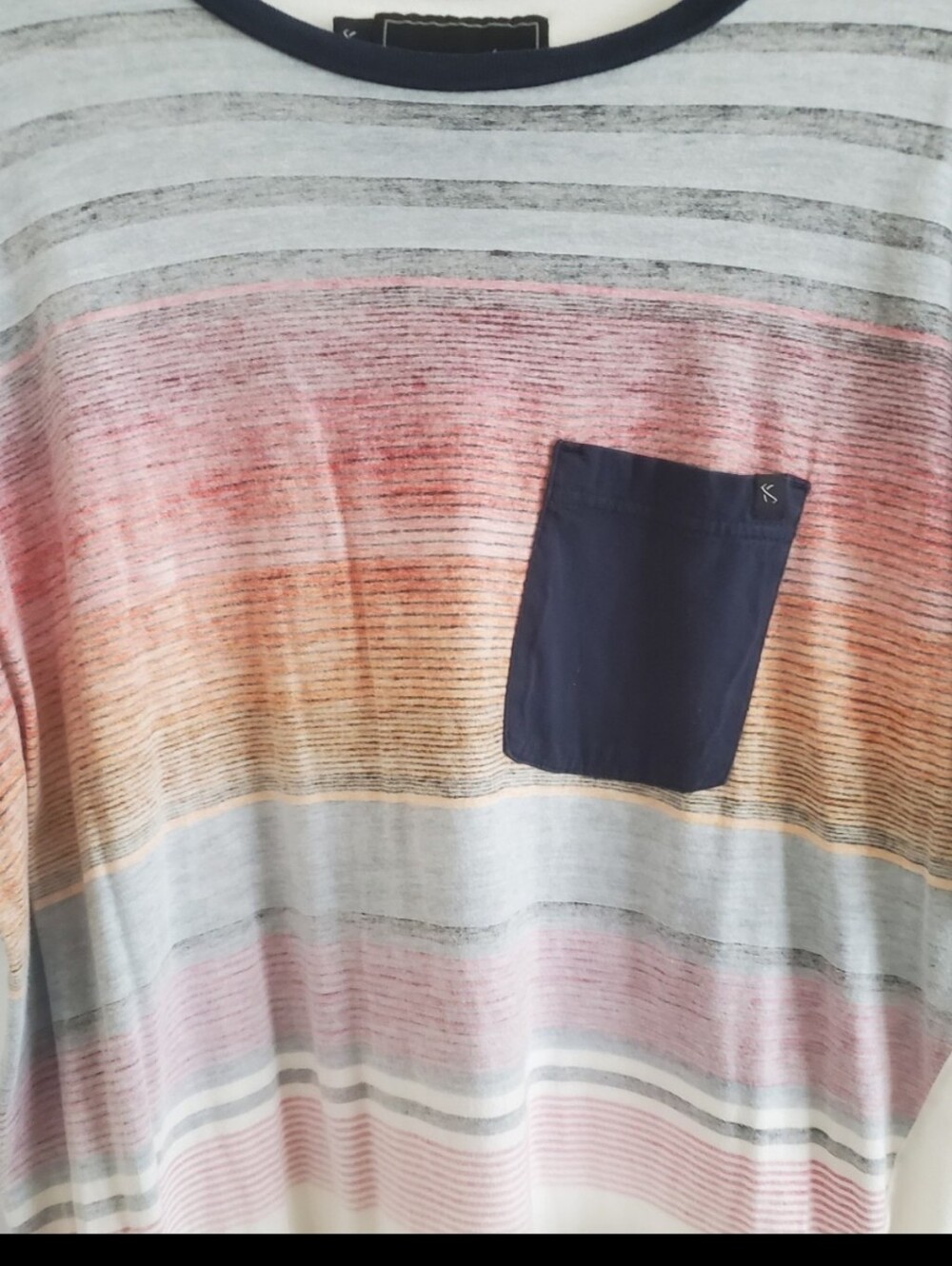 Lost Shirt Vintage T Shirt Tillys Multicolor Stripe T Shirt Men Casual Tee Navy - Picture 3 of 11